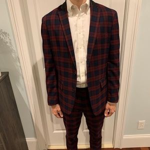 Maroon Plaid Suit